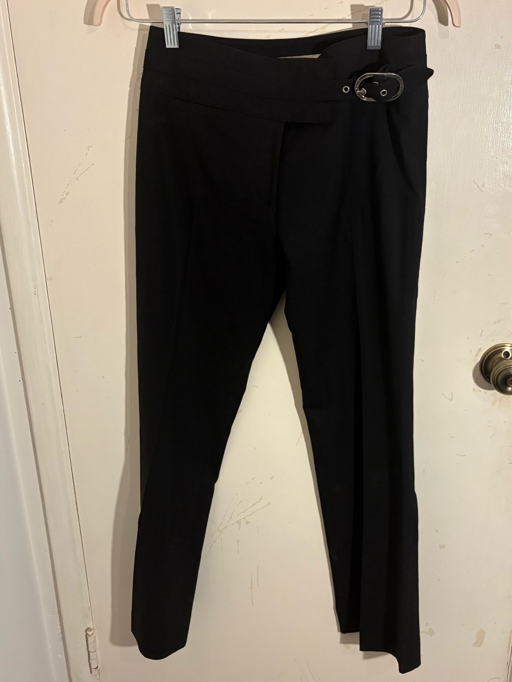 Karen Millen England Classic Black Women's Dress Pants with Buckle Waist